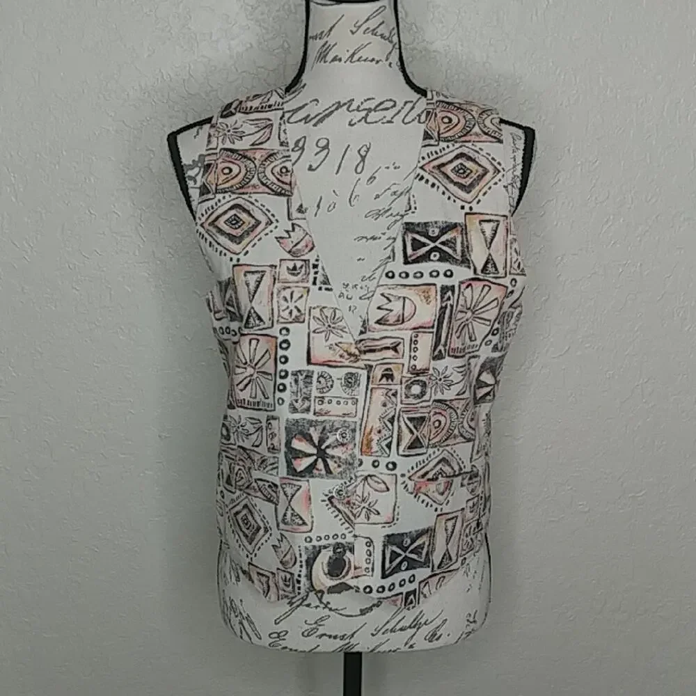 Le Coq Sportif Reversible Linen Blend Vest 90s Vintage Size S